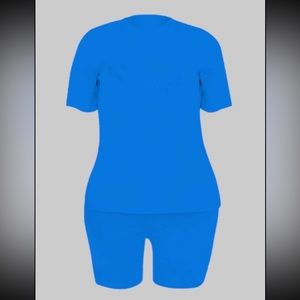 Blue two-piece short set